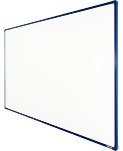 Biela magnetická popisovacia tabuľa s keramickým povrchom boardOK, 2000 x 1200 mm, modrý rám