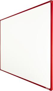 Biela magnetická popisovacia tabuľa s keramickým povrchom boardOK, 1500 x 1200 mm, červený rám