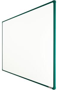 Biela magnetická popisovacia tabuľa s keramickým povrchom boardOK, 1500 x 1200 mm, zelený rám