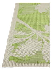 Zeleno-béžový vonkajší koberec Floorita Palms Green, 160 x 230 cm