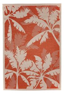 Oranžovo-béžový vonkajší koberec Floorita Palms Orange, 135 x 190 cm