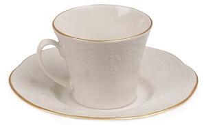 Sada 6 porcelánových šálok na kávu s tanierikom Kutahya Stitched