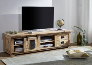 IRON II. TV stolík 180x55 cm, mango, prírodná