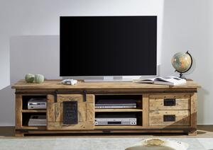 IRON II. TV stolík 180x55 cm, mango, prírodná