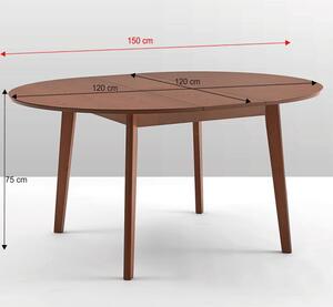 TEMPO Jedálenský stôl, rozkladací, buk merlot, priemer 120 cm, ALTON