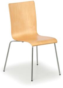 Drevená stolička s chrómovanou konštrukciou CLASSIC, orech