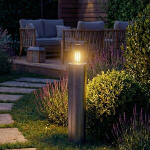 OSRAM päticová lampa ENDURA CLASSIC EBRO, nerezová oceľ, 49 cm IP44, Hliník / sivá / zinok, Nehrdzavejúca oceľ, Moderný