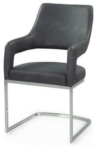 Jedálenská stolička BEATE sivá/chróm