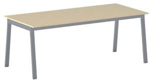 Kancelársky pracovný stôl PRIMO BASIC, sivostrieborná podnož, 2000 x 900 mm, sivá