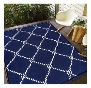 Modro-biely obojstranný koberec Rope, 120 × 180 cm
