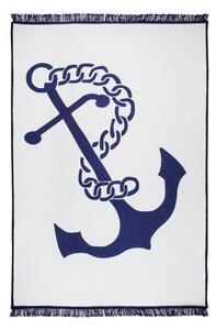 Modro-biely obojstranný koberec Anchor, 80 × 150 cm