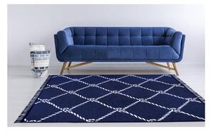 Modro-biely obojstranný koberec Rope, 80 × 150 cm