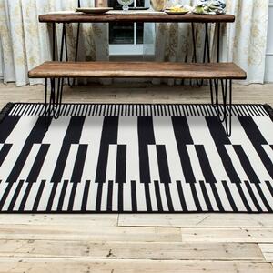 Čierno-biely obojstranný koberec Klotho, 120 × 180 cm