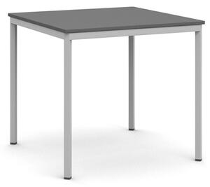 Jedálenský stôl, 800 x 800 mm doska grafit, podnož sv. sivá