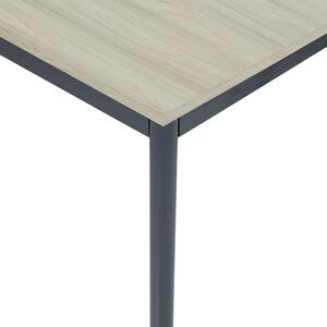 Jedálenský stôl, 1800 x 800 mm, doska dub prírodný, podnož tm. sivá