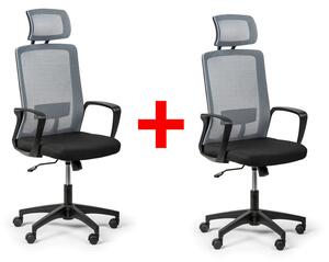 Kancelárska stolička BASE PLUS 1 + 1 ZADARMO, sivá