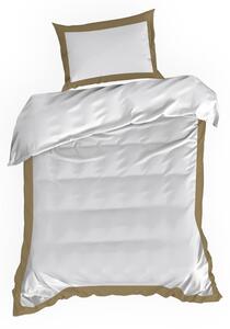 Dekorstudio Exkluzívne posteľné obliečky LAURA - biele so zlatým lémom Rozmer posteľných obliečok: Šírka x Dĺžka: 220x200cm + 2 ks 70x80 cm
