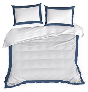 Dekorstudio Exkluzívne posteľné obliečky LAURA - biele s granátovomodrým lémom Rozmer posteľných obliečok: Šírka x Dĺžka: 220x200cm + 2 ks 70x80 cm