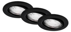 Brilo Brilo - SADA 3x LED Kúpeľňové podhľadové svietidlo 1xGU10/5W/230V IP23 čierna BL1238 + záruka 3 roky zadarmo