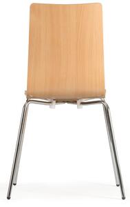 Drevená jedálenská stolička s chrómovanou konštrukciou KENT, wenge