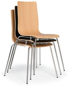 Drevená jedálenská stolička s chrómovanou konštrukciou KENT, buk