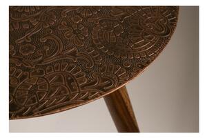 Medený odkladací stolík Dutchbone Bast, ⌀ 40 cm