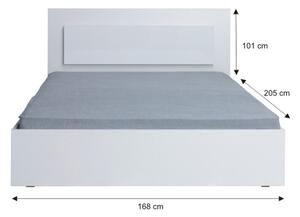 TEMPO Spálňový komplet (skriňa + posteľ 160x200+2 x nočný stolík), biela / vysoký biely lesk HG, ASIENA