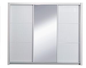 TEMPO Spálňový komplet (skriňa + posteľ 160x200+2 x nočný stolík), biela / vysoký biely lesk HG, ASIENA