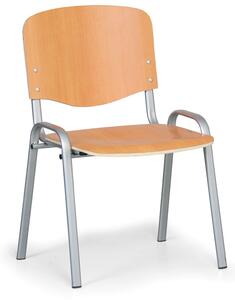 Zostava jedálenský stôl 1200x800 mm, sivý + 4 drevené stoličky ISO