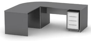KONDELA Písací stôl, grafit/biela, RIOMA TYP 17
