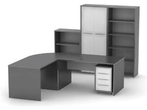 KONDELA Písací stôl, grafit/biela, RIOMA NEW TYP 17