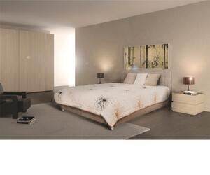 KONDELA Manželská posteľ, svetlohnedá/vzor, 180x200, BORI