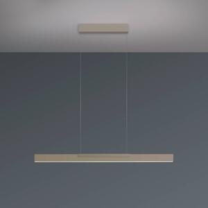 LED závesné svietidlo Bopp Nano 2.0, dĺžka 100 cm, farba taupe, kov, Krémová / jantárovo žltá, Obývacia izba / jedáleň, Hliník, Moderný, Závesné svietidlo
