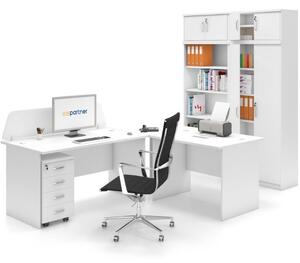 Kancelársky pracovný stôl MIRELLI A+, rovný, dĺžka 1800 mm, biela