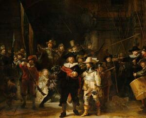 Rembrandt Harmensz. van Rijn - Obrazová reprodukcia The Nightwatch, 1642, (40 x 35 cm)