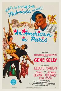 Umelecká tlač An American in Paris, Ft. Gene Kelly (Vintage Cinema / Retro Movie Theatre Poster / Iconic Film Advert), (26.7 x 40 cm)