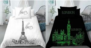 Bavlnené obliečky Deň v Paríži, noc v Londýne, 140 x 200 cm, 70 x 90 cm
