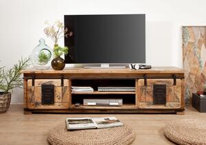 IRON TV stolík 180x55 cm, mango, prírodná
