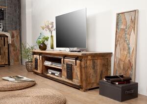 IRON TV stolík 180x55 cm, mango, prírodná