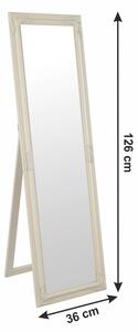 TEMPO Zrkadlo, drevený rám smotanovej farby, MALKIA TYP 12