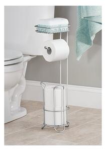 Oceľový stojan na toaletný papier so zásobníkom a poličkou iDesign