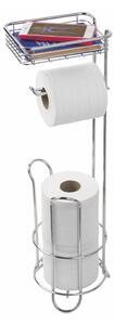 Oceľový stojan na toaletný papier so zásobníkom a poličkou iDesign