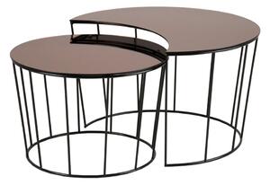 Súprava 2 konferenčných stolíkov v čierno-bronzovej farbe Actona Sunmoon