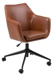Hnedá kancelárska stolička na kolieskach z umelej kože Actona Nora
