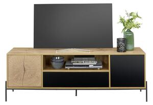 NÍZKA KOMODA, čierna, farby duba, 160/55/40 cm Carryhome - TV nábytok