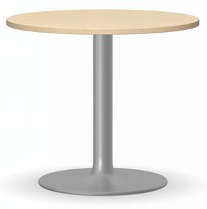 Konferenčný stolík ZEUS II, priemer 600 mm, sivá podnož, doska breza