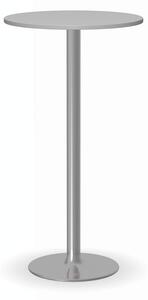 Stolík vysoký OLYMPO II, chromovaná podnož, doska sivá
