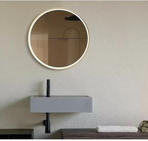 DSK Design Okrúhle zrkadlo s LED svetlom DSK Desire / Ø 55 cm / 15 W / hliník / bronz