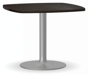 Konferenčný stolík ZEUS II, priemer 600 mm, sivá podnož, doska wenge