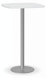 Stolík vysoký OLYMPO II, 660x660 mm, sivá konštrukcia, doska biela